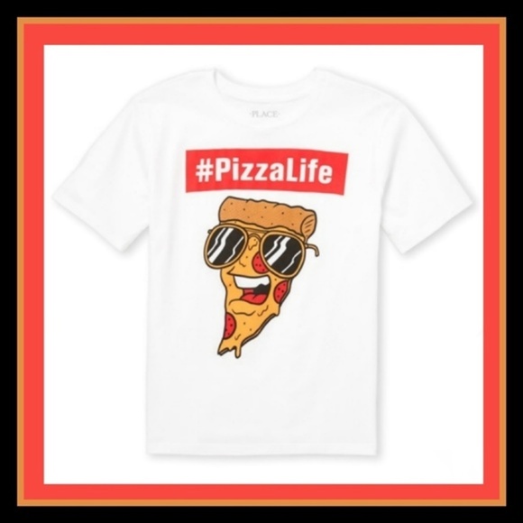 Hashtag Pizza Life Boys Tee 10/12 – Funny Graphic Cotton Shirt NWT Comfy Cool - Picture 1 of 3